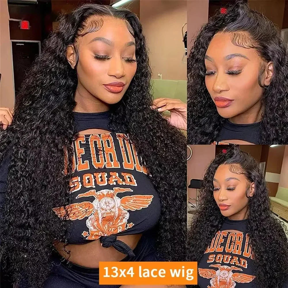 13x6 HD Lace Loose Deep Wave Frontal Wigs 42 Inch Deep Curly Lace Front Human Hair Wigs Preplucked Glueless Wig Human Hair