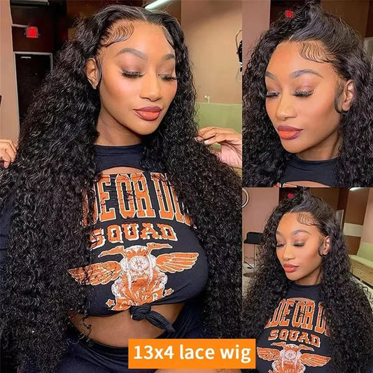 13x6 HD Lace Loose Deep Wave Frontal Wigs 42 Inch Deep Curly Lace Front Human Hair Wigs Preplucked Glueless Wig Human Hair