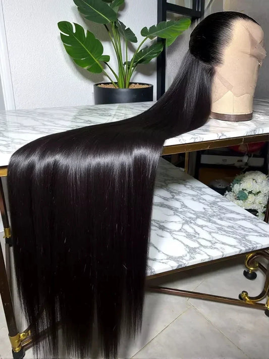 13x6 Lace Front Wigs Human Hair Pre Plucked Straight Human Hair Wig 200% Density HD Lace Frontal Wigs for Women Natural Black