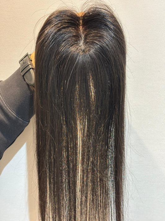 Hair Topper for Alopecia & Full Coverage | Silk Base | Natural Black | Straight | Remy Hair India