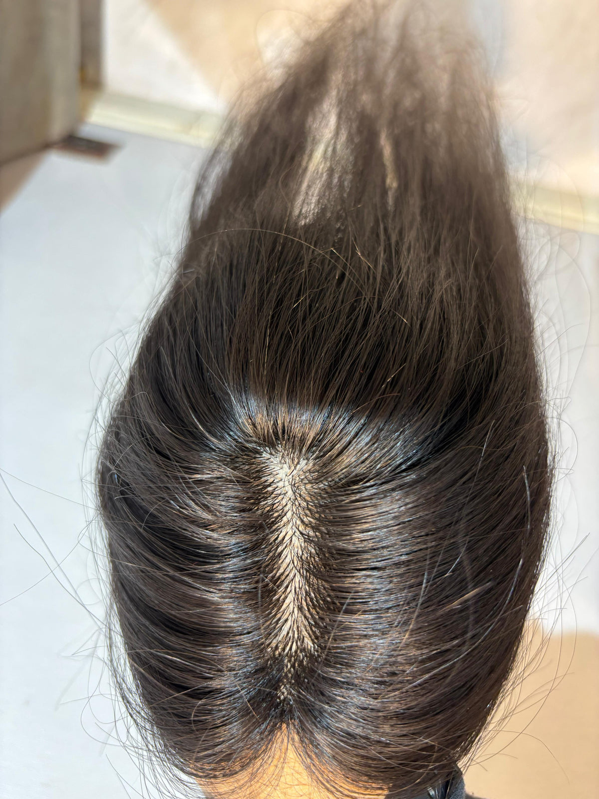 Hair Topper for Thinning Crown | Silk Base | Natural Black | Straight | Remy Hair India