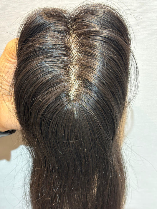 Hair Topper for PCOS Hair Loss | Silk Base | Natural Black | Straight | Remy Hair India